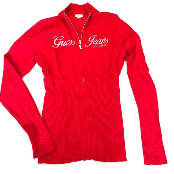 Guess Los Angeles Bling Logo Full Zip Sweater - Picture 1 of 8